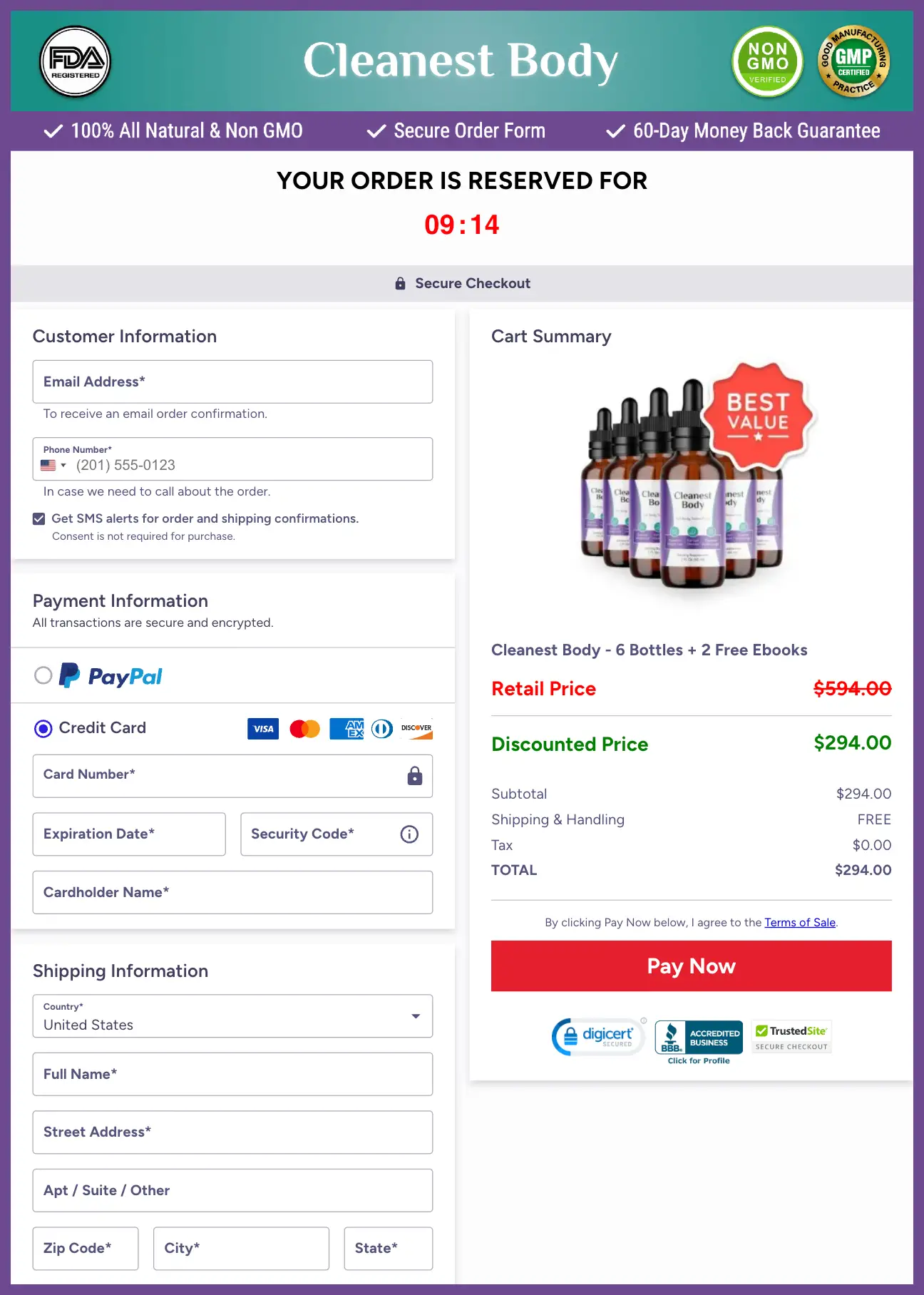 Cleanest Body Official Website Secure Order Page